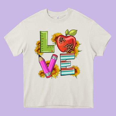 Love With Pen And  Serape Leopard Heavy Core Tee Designed By Artiststas