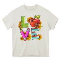 Cream love with pen and  serape leopard Heavy Core Tee - Artiststas