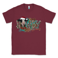 Burgundy howdy christmas Classic Tee - CowhideDigitalArt