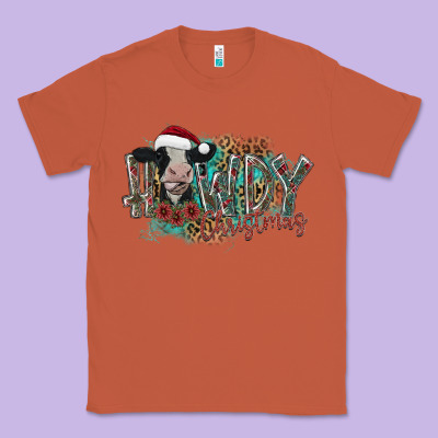 Howdy Christmas Classic Tee Designed By Cowhidedigitalart