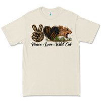 Bone Peace Love Wild Cat Head Premium Tee - LillyAllenDesigns