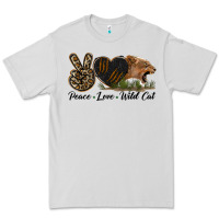Dove Grey Peace Love Wild Cat Head Premium Tee - LillyAllenDesigns
