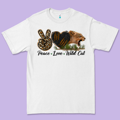 Peace Love Wild Cat Head Premium Tee Designed By Lillyallendesigns