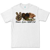 White Peace Love Wild Cat Head Premium Tee - LillyAllenDesigns