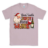 Lilac dear santa just bring wine Classic Tee - MaliasSmallBusiness