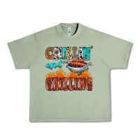 Oil Green chillin and grilling Urban Heavy Tee - MaliasSmallBusiness