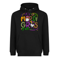 Black it's mardi gras y'all gnomes Heavyweight Hoodie - OliviaCreatesArt