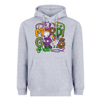 Heather Grey it's mardi gras y'all gnomes Heavyweight Hoodie - OliviaCreatesArt