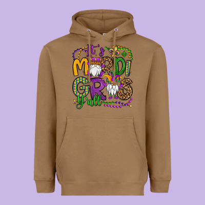 It's Mardi Gras Y'all Gnomes Heavyweight Hoodie Designed By Oliviacreatesart