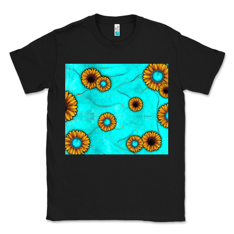 Turquoise Gemstone Sunflower Classic Tee by JahusDesignShop | Teevron