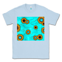 Dusty Blue turquoise gemstone sunflower Classic Tee - JahusDesignShop
