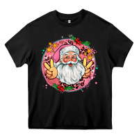 Black merry christmas peace santa Heavy Core Tee - AdoDesignShop