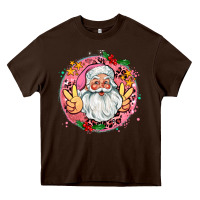 Chocolate Brown merry christmas peace santa Heavy Core Tee - AdoDesignShop