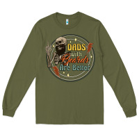 Army Green dads with beards are better Long Sleeve Tee - Artiststas