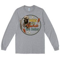 Heather Grey dads with beards are better Long Sleeve Tee - Artiststas