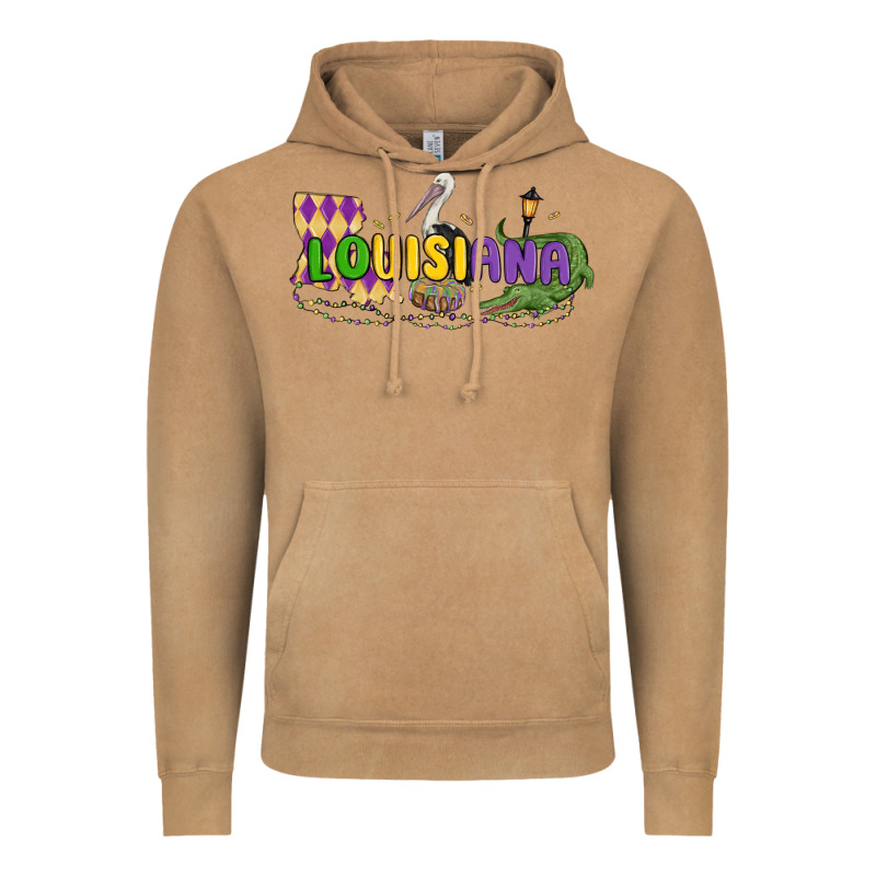 Louisiana Mardi Gras Vintage Hoodie by MaliasSmallBusiness | Teevron
