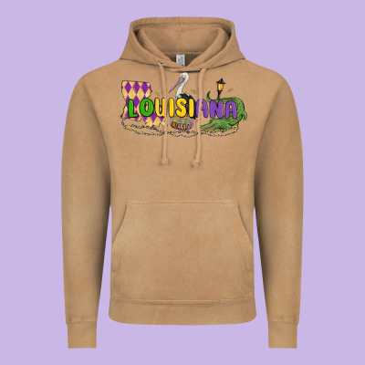 Louisiana Mardi Gras Vintage Hoodie Designed By Maliassmallbusiness