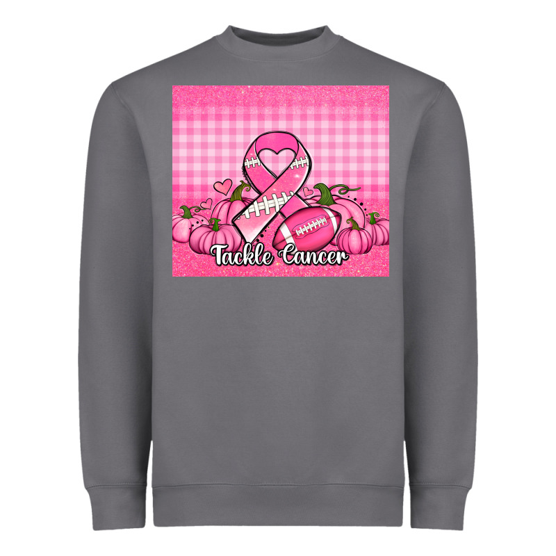 Tackle Cancer Pumpkins Football And Ribbon Heavyweight Sweatshirt by Jasminsmagicworld | Teevron