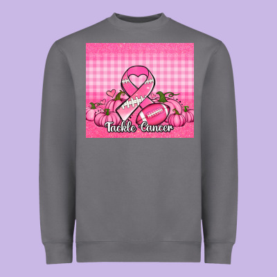 Tackle Cancer Pumpkins Football And Ribbon Heavyweight Sweatshirt Designed By Jasminsmagicworld