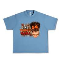 Pebble Blue one thankful mama Urban Heavy Tee - MaliasSmallBusiness