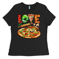 Black love pizza Ladies Tee - AdoDesignShop