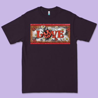 Love Ladybug    License Plate Template Premium Tee Designed By Barkaloodesign