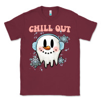 Burgundy chill out christmas snowman Classic Tee - MaliasSmallBusiness