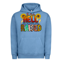 Pigment Pebble Blue The Only Hell My Momma Ever Urban Hoodie - CowhideDigitalArt
