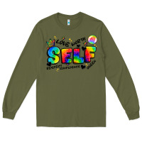 Army Green self love tie dye Long Sleeve Tee - Artiststas