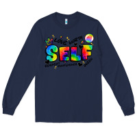 Navy self love tie dye Long Sleeve Tee - Artiststas