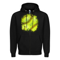 Black Softball background Zipper Hoodie - HowdyJamesFarm