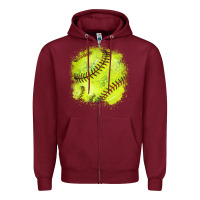 Burgundy Softball background Zipper Hoodie - HowdyJamesFarm