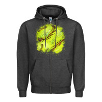 Charcoal Heather Softball background Zipper Hoodie - HowdyJamesFarm