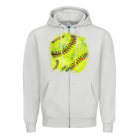 Dove Grey Softball background Zipper Hoodie - HowdyJamesFarm