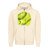 Sandshell Softball background Zipper Hoodie - HowdyJamesFarm