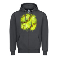 Smoke Softball background Zipper Hoodie - HowdyJamesFarm