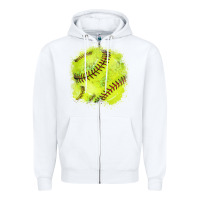 White Softball background Zipper Hoodie - HowdyJamesFarm