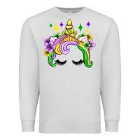 Dove Grey unicorn mardi gras olivia Premium Sweatshirt - OliviaCreatesArt