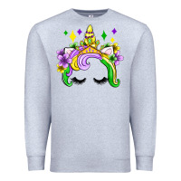 Heather Grey unicorn mardi gras olivia Premium Sweatshirt - OliviaCreatesArt