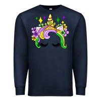 Navy unicorn mardi gras olivia Premium Sweatshirt - OliviaCreatesArt