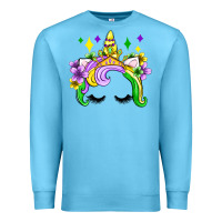 Ocean Blue unicorn mardi gras olivia Premium Sweatshirt - OliviaCreatesArt