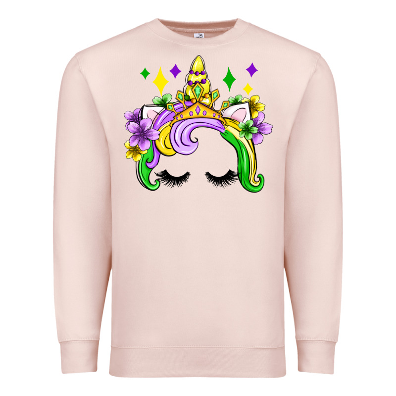 Unicorn Mardi Gras Olivia Premium Sweatshirt by OliviaCreatesArt | Teevron