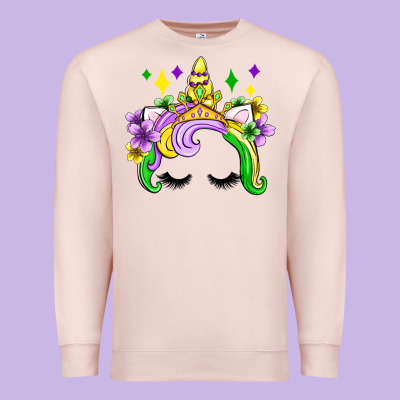 Unicorn Mardi Gras Olivia Premium Sweatshirt Designed By Oliviacreatesart