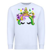 White unicorn mardi gras olivia Premium Sweatshirt - OliviaCreatesArt