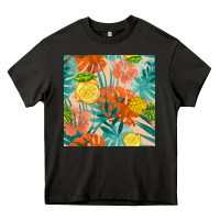 Asphalt pineapple and lemon seamless pattern Heavy Core Tee - BundleAndBundleShop