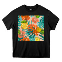 Black pineapple and lemon seamless pattern Heavy Core Tee - BundleAndBundleShop