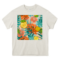 Cream pineapple and lemon seamless pattern Heavy Core Tee - BundleAndBundleShop