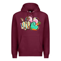 Burgundy Easter heart Easter Day Premium Hoodie - CowGirlArtShop