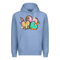 Colony Blue Easter heart Easter Day Premium Hoodie - CowGirlArtShop