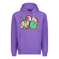 Purple Easter heart Easter Day Premium Hoodie - CowGirlArtShop